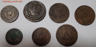 Медные монеты на оценку 1916-17-24 года - 2
