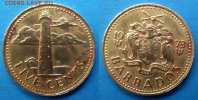 Барбадос - 5 центов 1973 года до 23.12 - барбадос 5 центов 1973 года