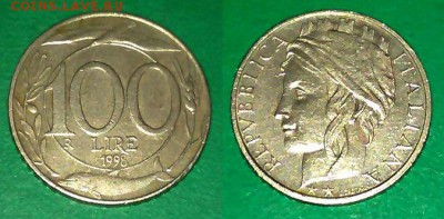 Италия - 100 лир 1998 года ("Дельфин") до 23.12 - италия 100 лир 1998 года