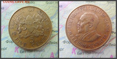 Кения 5 центов, 1975г - 2