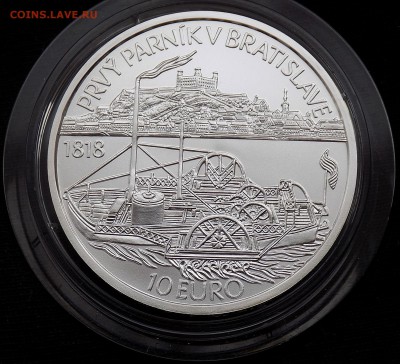 Словакия 10 евро 2018 пароход Каролина тираж 2550 BU - DSCN3571.JPG