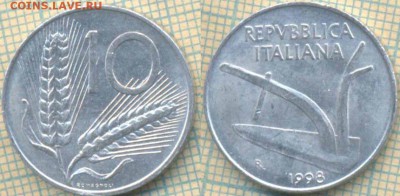 Италия 10 лир 1998 г. , до 23.12.2018 г. 22.00 по Москве - Италия 10 лир 1998 1669