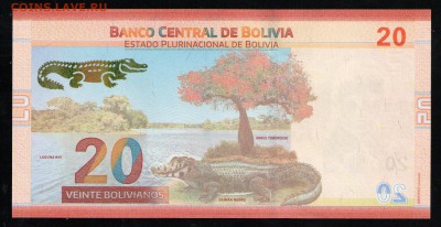 БОЛИВИЯ 20 БОЛИВИАНО 2018 UNC - 8 001