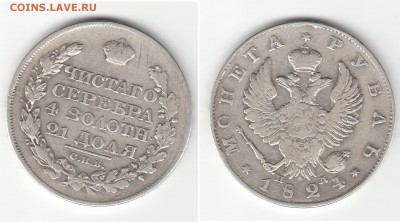 1 рубль 1824 и 1 рубль 1823 определение подлинности монет - 1 rub 1824 01