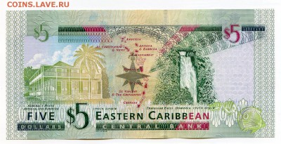 Восточные Карибы 5 $ 2008 г. UNC.  до 26.12. в 22:00 мск. - Восток Карибы__2