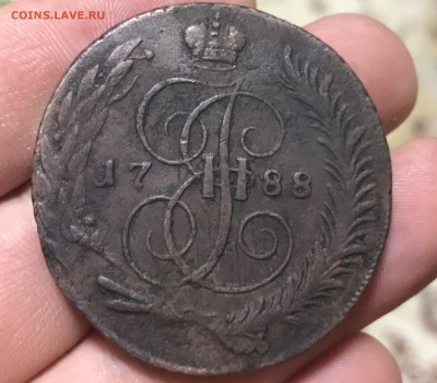 5 копеек 1788 г. СПМ. Перечекан, Биткин R1. - 9FF250AB-11D4-4110-BD48-F219BB09C51C