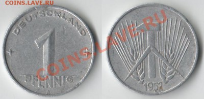 Германия, 1 пфеиннг 1952 А до 02.06.2011 22:00 Мск - 1_финик_1952А