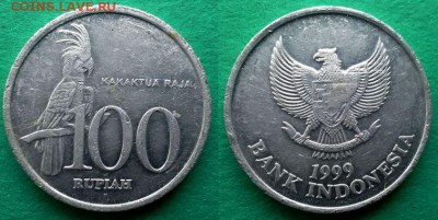 Индонезия - 100 рупий 1999 года ("Попугай") до 28.12 - индонезия 100 рупий 1999 года