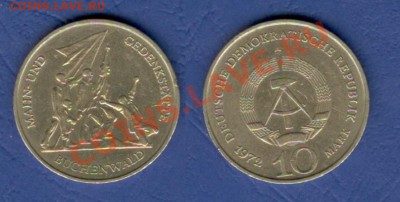 ГДР 10 марок 1972 Бухенвальд до 03.06 в 20-00 - ГДР 10 м 1972 Бухенвальд
