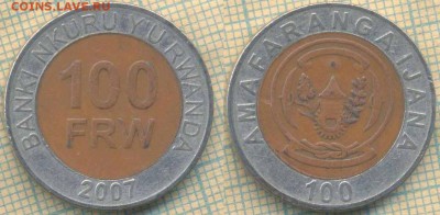 Руанда 100 франков  2007 г., до 25.12.2018 г. 22.00 по Москв - Руанда 100 франков 2007  4716