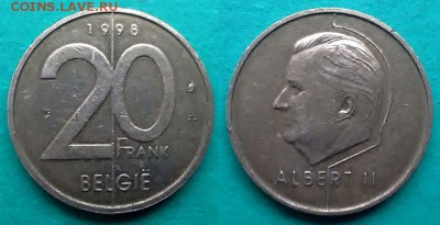 Бельгия - 20 франков 1998 года до 28.12 - бельгия 20 франков 1998 года
