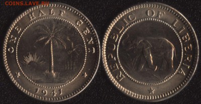 2 цента 1941 до 22:00мск 31.12.18 - Либерия 1-2 цента 1941