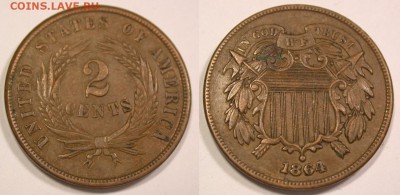 Монеты США. Вопросы и ответы - 2 цента 1864 (3)