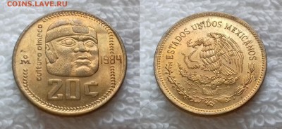 МЕКСИКА 20 сентаво 1984 KM#491 до 30.12 22:00 - МЕКСИКА 20 сентаво 1984 KM 491 20181225_1240
