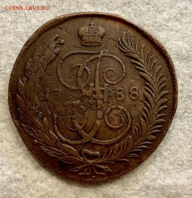 5 копеек 1788 года, ММ, перечекан - перечекан
