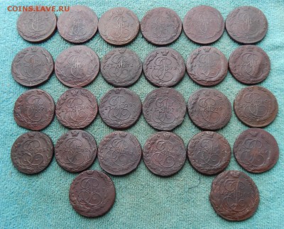 Погодовка пятаков Екатерины 2 1763-1787, 26 монет, цена фикс - pog2-1