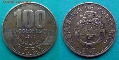 Коста-Рика - 100 колонов 2007 года до 4.01 - коста-рика 100 колонов 2007 года