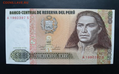 ПЕРУ 500 инти 1987г., ДО 04.01. - Перу 500 инти 1987г., А.