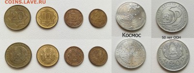 Фикс Монеты Казахстана Космос 2006 UNC, 50 лет ООН, тиын - Казахстан