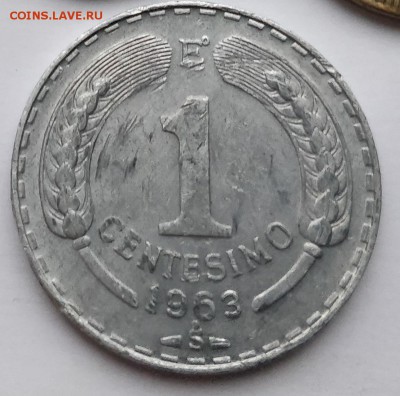 ЧИЛИ 1 сентесимо 1963 до 7.01 - 1 сентесимо