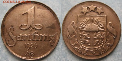 Латвия 1 сантим 1926  до 10-01-19 в 22:00 - Латвия 1 сантим 1926    180-к42-9904