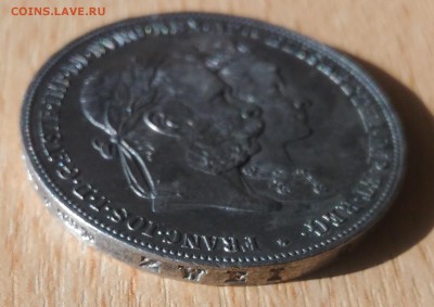 Австро-Венгрия 2 флорина 1879 серебряная свадьба - Австро Венгрия гульден реверс 2