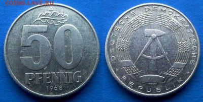 Германия (ГДР) - 50 пфеннигов 1968 года до 10.01 - германия 50 пфеннигов 1968 года