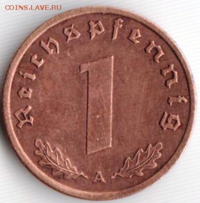 Германия 1 пфенниг 1939 г. А до 24.00 10.01.19 г. - 018