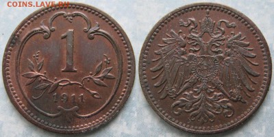 34.Монеты Австрии 1851-1995г. - 34.5. -Австрия 1 геллер 1911    10059
