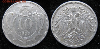 34.Монеты Австрии 1851-1995г. - 34.12. -Австрия 10 геллеров  1895     157-2-1782