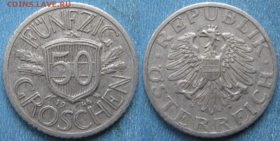 34.Монеты Австрии 1851-1995г. - 34.19. -Австрия 50 грошен 1946    180-к39-9867