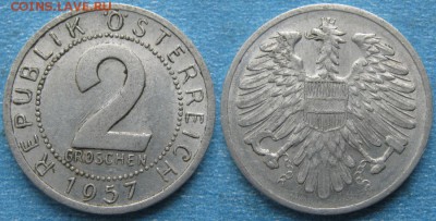 34.Монеты Австрии 1851-1995г. - 34.24. -Австрия 2 грошена 1957    9127
