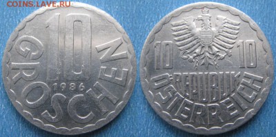 34.Монеты Австрии 1851-1995г. - 34.32. -Австрия 10 грошен 1986    160-к45-10062