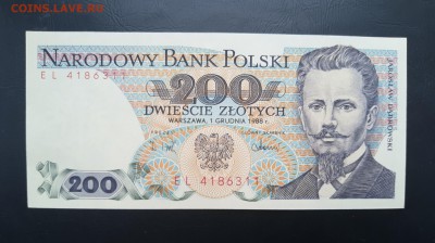 ПОЛЬША 200 злотых 1988г., ДО 09.01. - Польша 200 злотых 1988г., А.