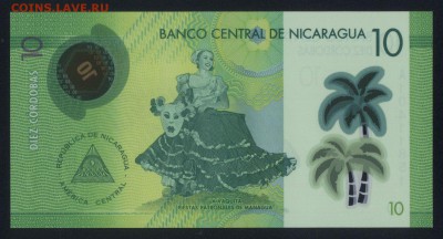 Никарагуа 10 кордоба 2014 (полимер) unc 11.01.19. 22:00 мск - 2