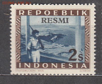 Индонезия 1948 1м 2с надпечатка Ресми - 503