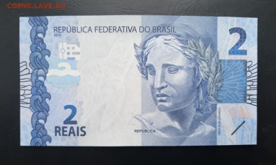 БРАЗИЛИЯ 2 реала 2010г., ДО 12.01. - Бразилия 2 реала 2010г., А.