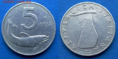 Италия - 5 лир 1953 года до 13.01 - италия 5 лир 1953 года