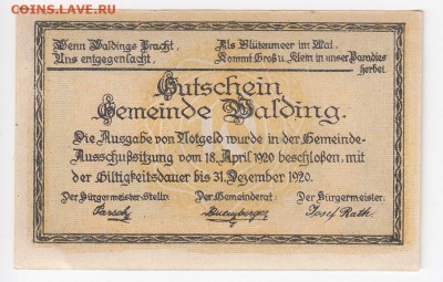 Нотгельд-Вальдинг 10 геллеров 1920 г.   до 14.01 в 22.00 - IMG_20190108_0007