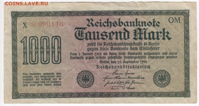 ГЕРМАНИЯ - 1000 марок 1922 г. до 14.01 в 22.00 - IMG_20190108_0004