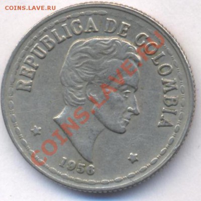 Колумбия 20 центавос 1956 г. До 3.06.11 г. 20-00 МСК. - Колумбия 56