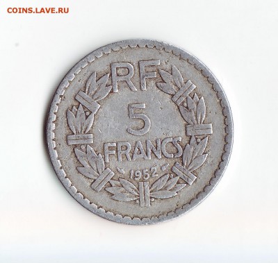 Франция, 5 франков, 1952 года. до 15 01 2019 года в 22-00 - фр2