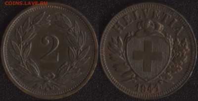 Швейцария 2 раппена 1941 до 22:00мск 13.01.19 - Швейцария 2 раппена 1941