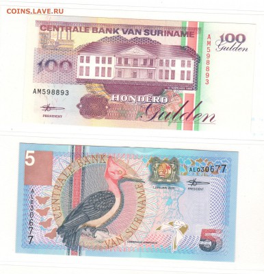 5 бон Суринам UNC до 16.01.2019 - 2
