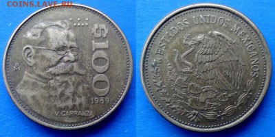 Мексика - 100 песо 1989 года до 17.01 - мексика 100 песо 1989 года