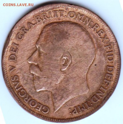 Великобритания 1 пенни 1921 г. до 24.00 17.01.19 г. - 032