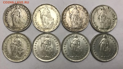 2 франка Швейцария подборка 8 шт до 21.00 13.01.2019 - 756A4971-D503-45E1-B43A-9246DCD55A64