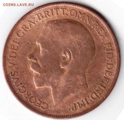 Великобритания 1 пенни 1921 г. до 24.00 18.01.19 г. - 041