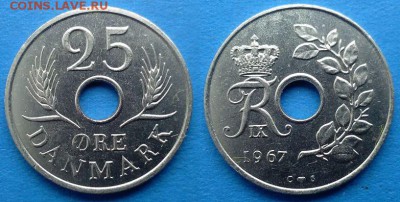 Дания - 25 эре 1967 года до 17.01 - дания 25 эре 1967 года