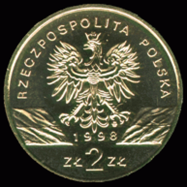 Лот №2 Польша 2 злотых 1998г. Лягушка - 1998_2zl_ropucha_a
